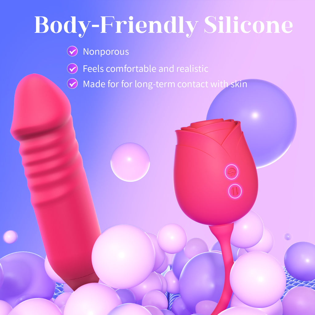 Mooligirl™ Jasmine - Rose Clit Vibrator External & Internal Vibrator -Red