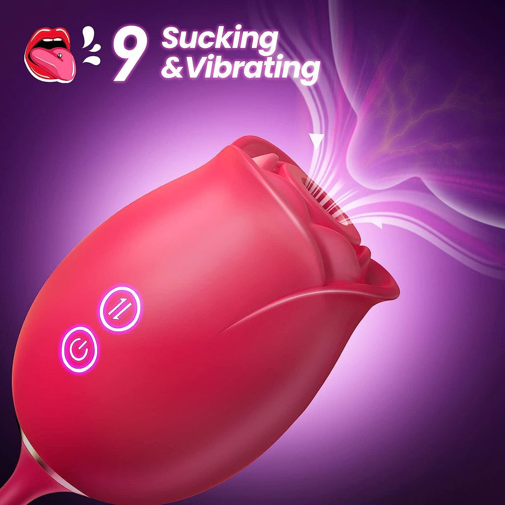 Mooligirl™ Erin - 9X Romping Rose Suction Thrusting Vibe -Rose – mooligirl