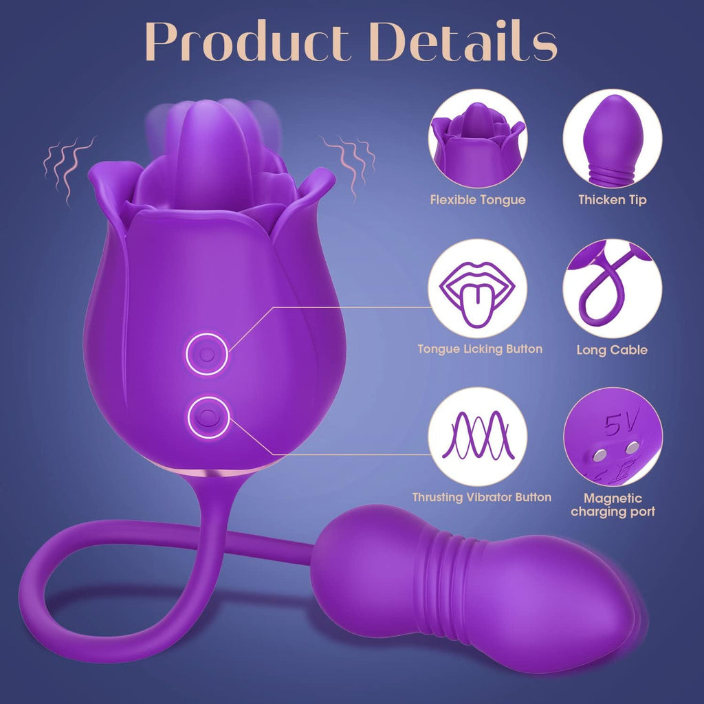 Mooligirl™ Ada - Wild Rose Triple Stimulator -Purple